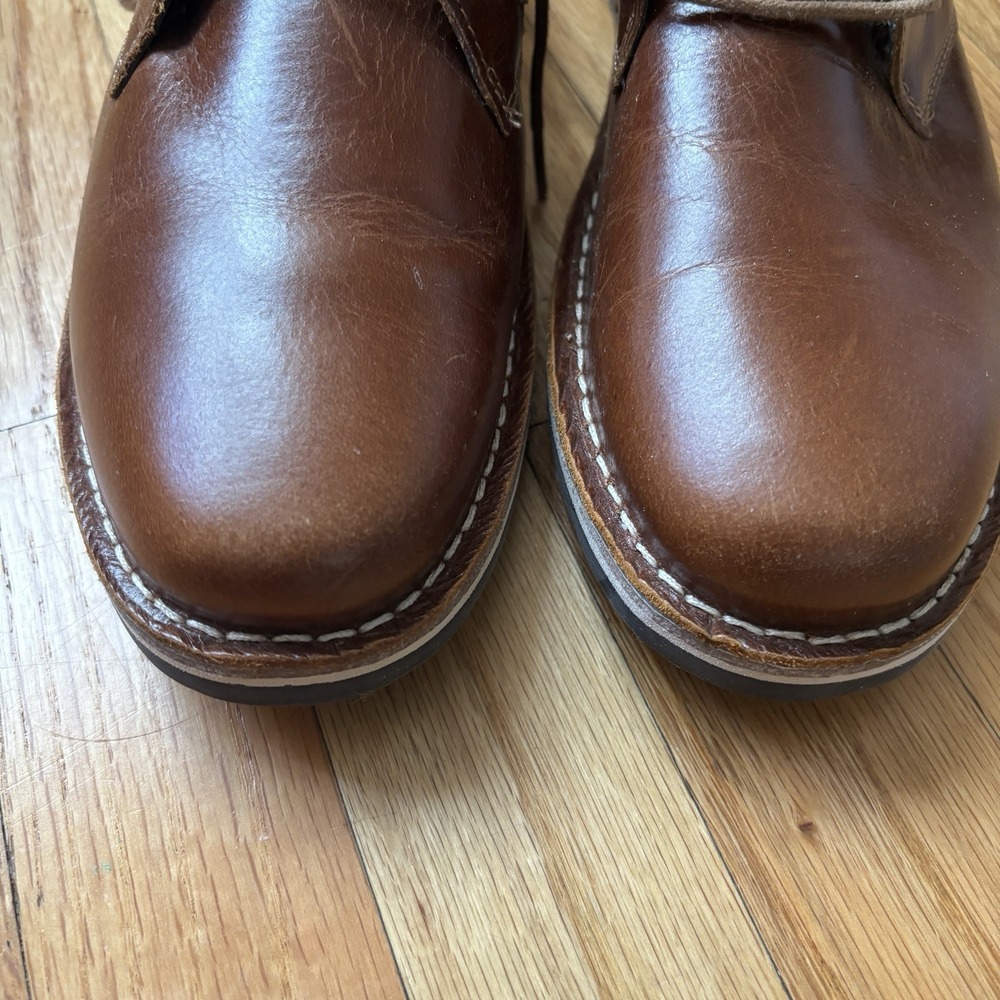 Steve Madden Harken Boys Cognac Leather Lace & Zip Up Sz 7B Chukka Boot - Picture 5 of 13